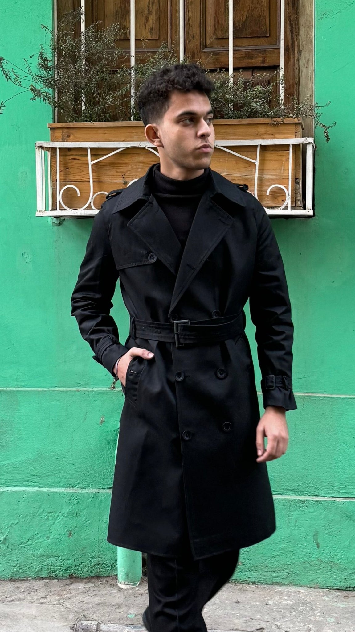 Kale Black Trench Coat Men Chaos Official Opulent Luxury in Wool Long Coats Leather Jackets and Trench Coats