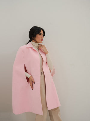 Fixation - Cameo Pink Wool Cape