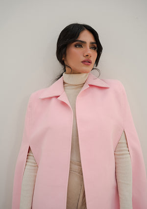 Fixation - Cameo Pink Wool Cape