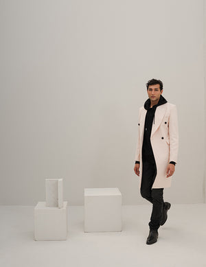 Turmoil - White Mens Overcoat Winter