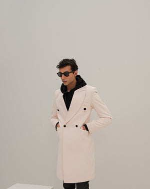 Turmoil - White Mens Overcoat Winter