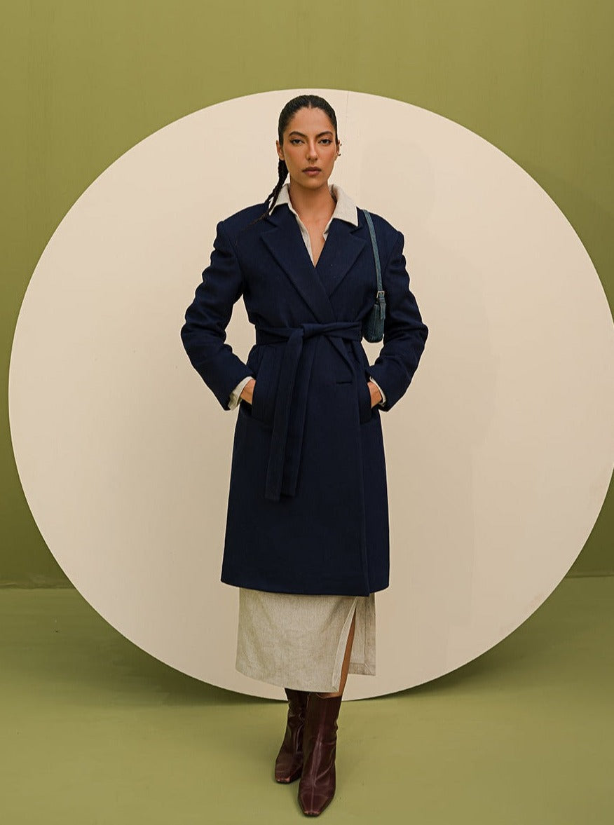 Ado - Space Cadet Navy Wool Coat