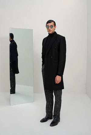 Bagarre - Black Long Winter Coat Men