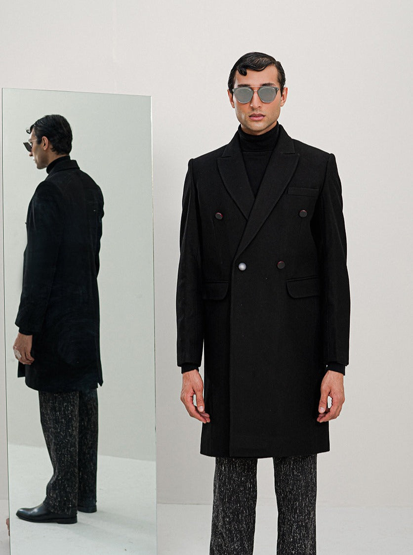 Bagarre - Black Long Winter Coat Men