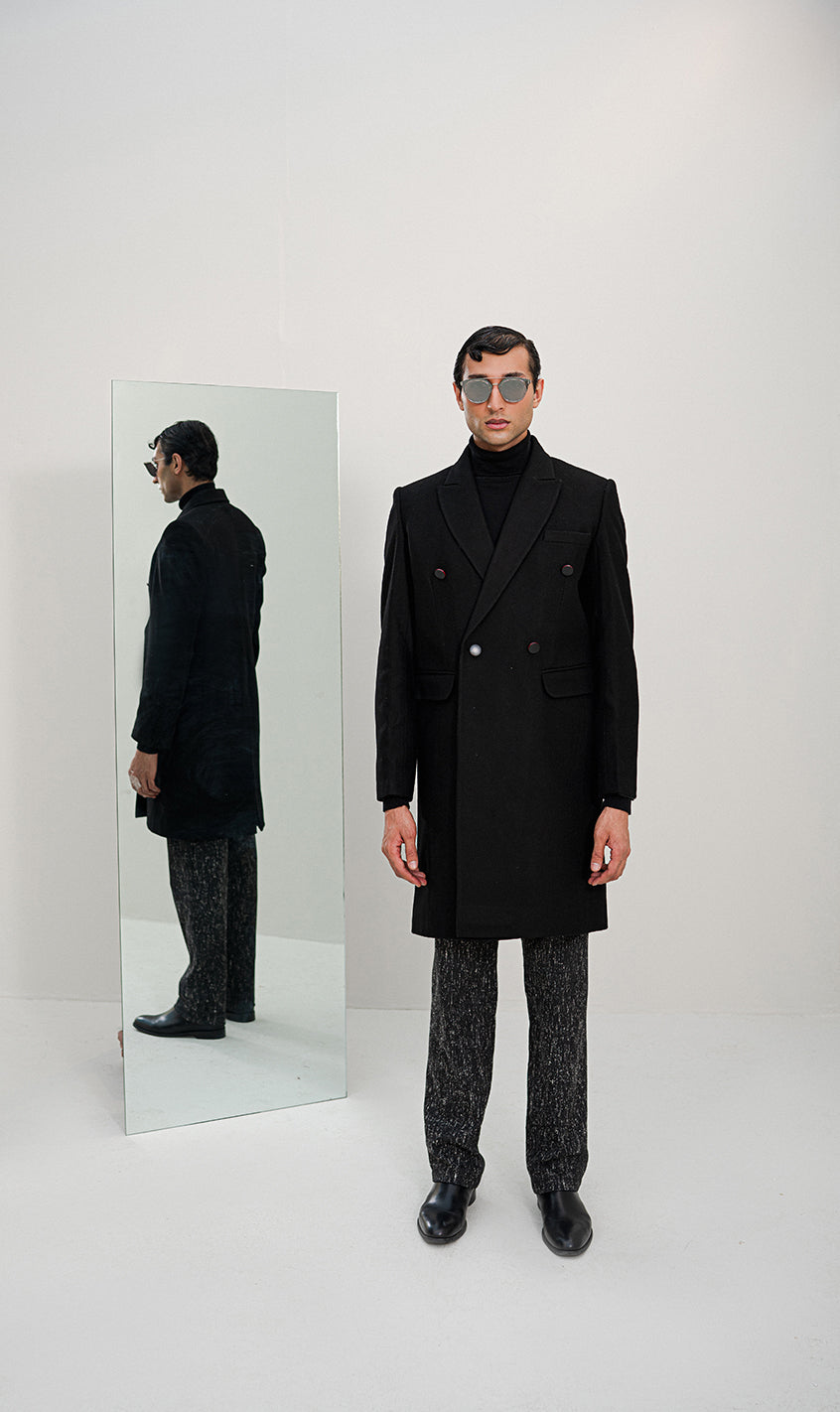 Bagarre - Black Long Winter Coat Men