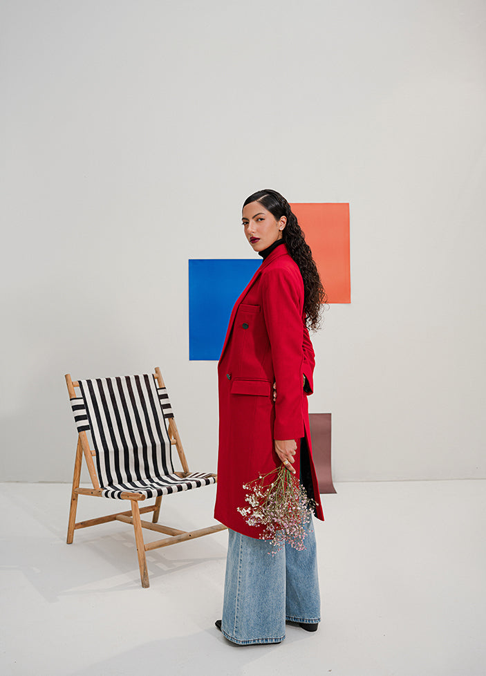 Very Obsessed - Carnelian Red Wool Coat