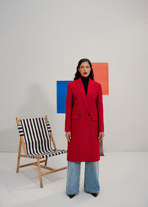 Very Obsessed - Carnelian Red Wool Coat