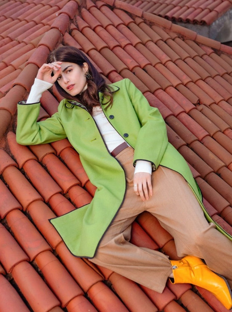 Vintage Green Wool Long Coat 20 22 main image 1